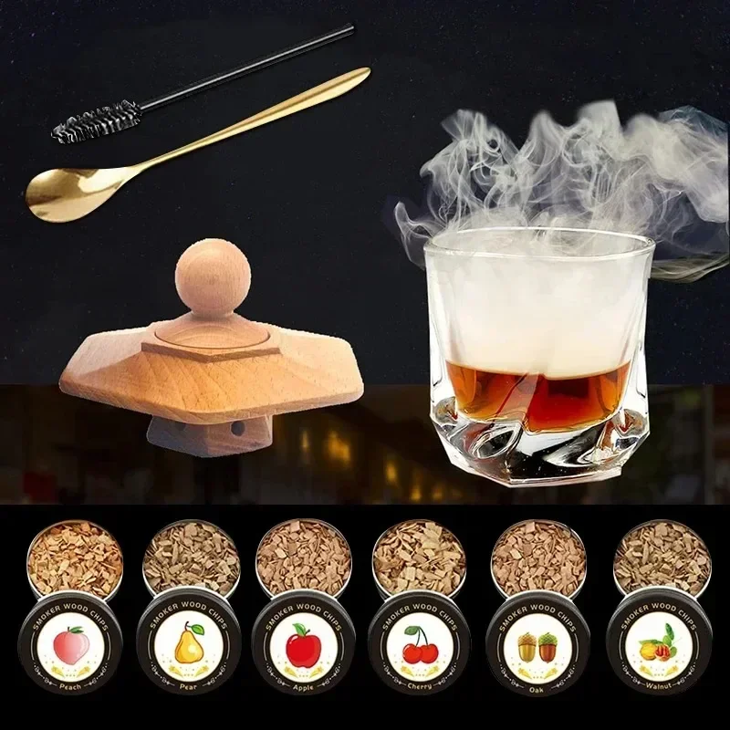 Cocktail Smoker Kit Whiskey Wooden Smoked Wood Hood Smoker For Drinks Kitchen Accessories Tools cocktail Wine stopper Muddler
Cocktail Smoker Kit Whiskey Wooden Smoked Wood Hood Smoker For Drinks Kitchen Accessories Tools cocktail Wine stopper Muddler