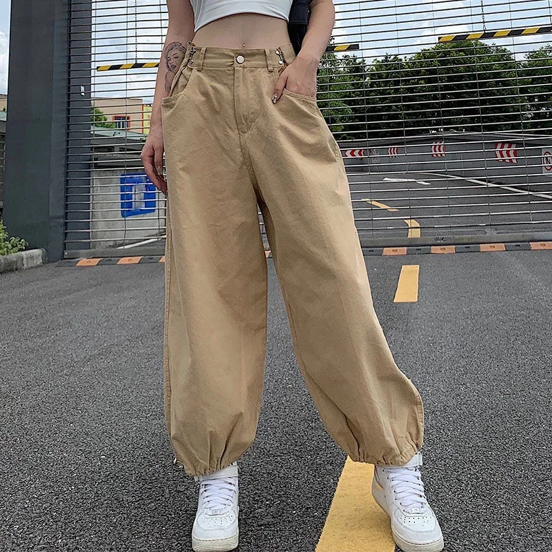 Fashion High Waist Cargo Pants Women Khaki Adjustable Waist Drawstring Wide Leg Pants Streetwear Hip Hop Trousers Hot
Fashion High Waist Cargo Pants Women Khaki Adjustable Waist Drawstring Wide Leg Pants Streetwear Hip Hop Trousers Hot
