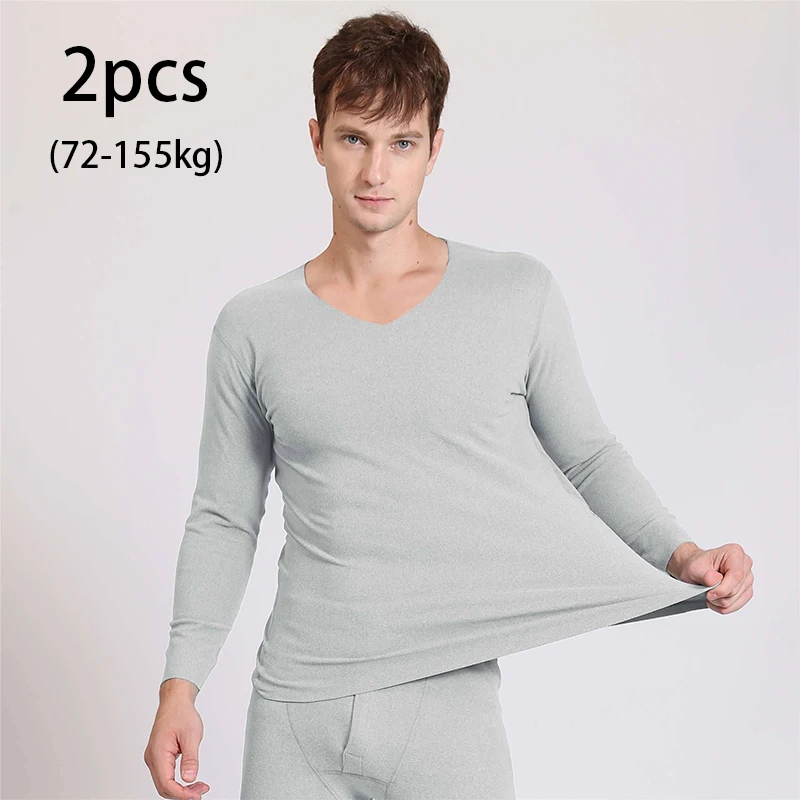 2pcs Autumn Winter Seamless Men's Long-sleeved Thermal Underwear Man Plus Size V-neck Thin velvet Autumn clothes Tops 3XL-7XL
2pcs Autumn Winter Seamless Men's Long-sleeved Thermal Underwear Man Plus Size V-neck Thin velvet Autumn clothes Tops 3XL-7XL