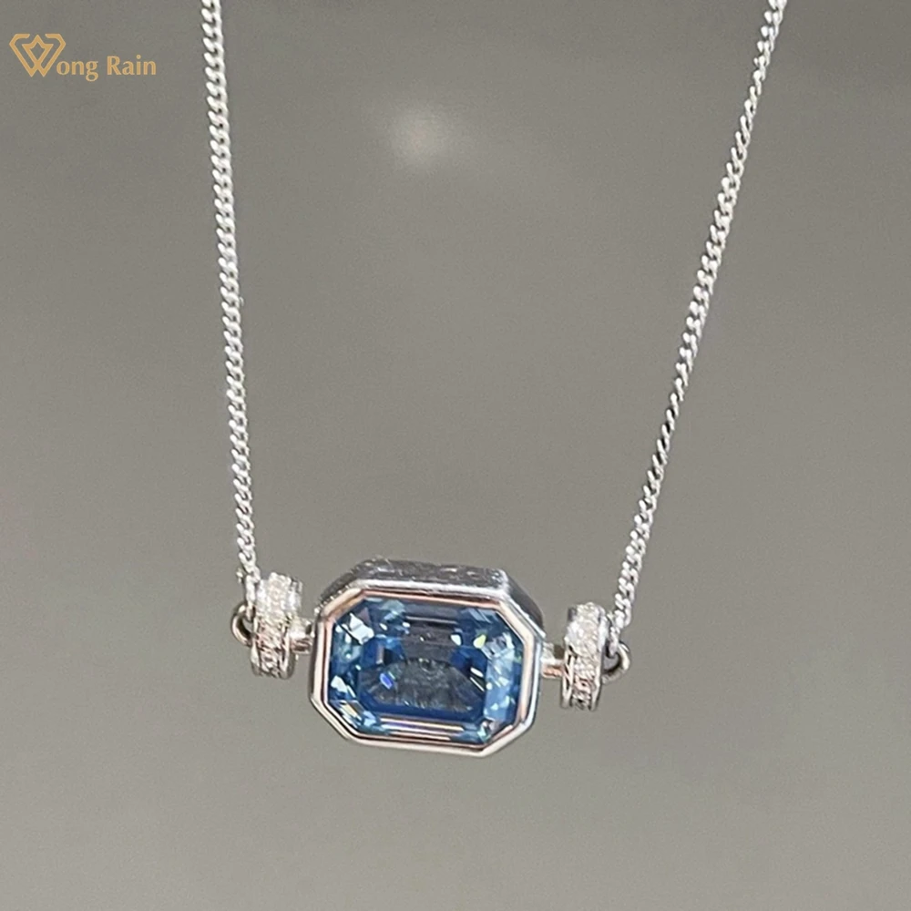 Wong Rain Sparkling Solid 925 Sterling Silver Emerald Cut Aquamarine Gemstone Pendant Necklace Fine Jewelry Anniversary Gifts
Wong Rain Sparkling Solid 925 Sterling Silver Emerald Cut Aquamarine Gemstone Pendant Necklace Fine Jewelry Anniversary Gifts