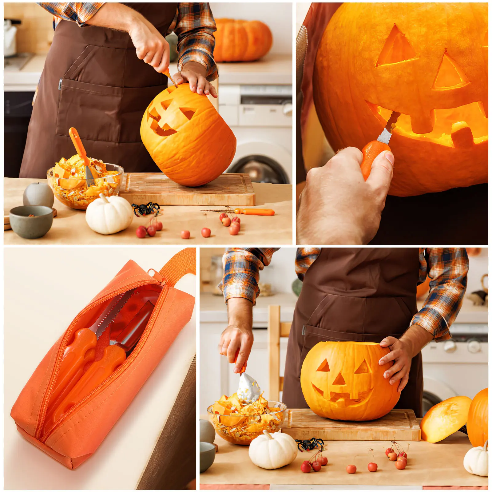 5 pcs Pumpkin Carving Tools Stainless Steel Halloween Carving Kit For Kids Adults Safe Easy To Use Lantern Design Set
5 pcs Pumpkin Carving Tools Stainless Steel Halloween Carving Kit For Kids Adults Safe Easy To Use Lantern Design Set