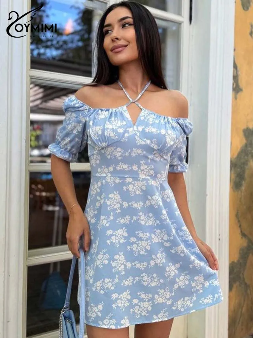 Oymimi Elegant Blue Print Womens Dresses Fashion Halter Neck Open Back Short Sleeve Loose Dresses Casual High Waist Mini Dress
Oymimi Elegant Blue Print Womens Dresses Fashion Halter Neck Open Back Short Sleeve Loose Dresses Casual High Waist Mini Dress