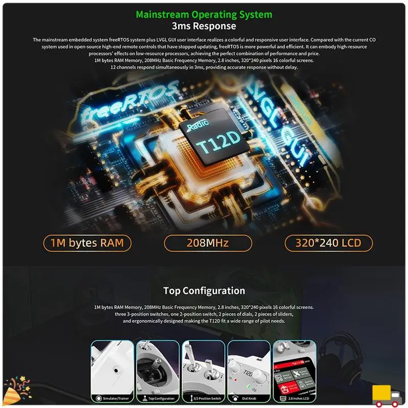 For Radiolink T12D 12CH RC Transmitter+R12F Receiver 2.4Ghz Remote Controller For FPV Drone Fixed Wing Airplane Car L
For Radiolink T12D 12CH RC Transmitter+R12F Receiver 2.4Ghz Remote Controller For FPV Drone Fixed Wing Airplane Car L