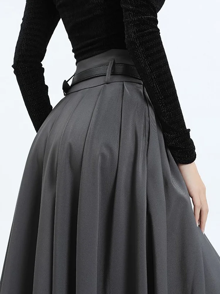 Elegant Grey Suit Skirt Women's High Waist A-Line Pleated Long Dress Casual Spring Autumn Style Korean Version Polyester Fiber
Elegant Grey Suit Skirt Women's High Waist A-Line Pleated Long Dress Casual Spring Autumn Style Korean Version Polyester Fiber
