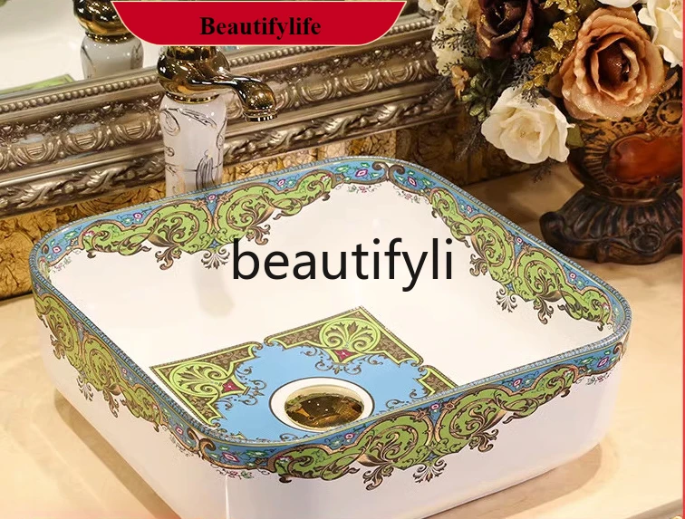 B185 European style countertop basin square color ceramic wash basin
B185 European style countertop basin square color ceramic wash basin