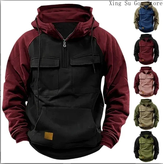 Men's Casual Hoodie Classic Pop Color Patchwork Top Outdoor Vintage Men's Long-sleeved Sweatshirt Multi-color Option
Men's Casual Hoodie Classic Pop Color Patchwork Top Outdoor Vintage Men's Long-sleeved Sweatshirt Multi-color Option