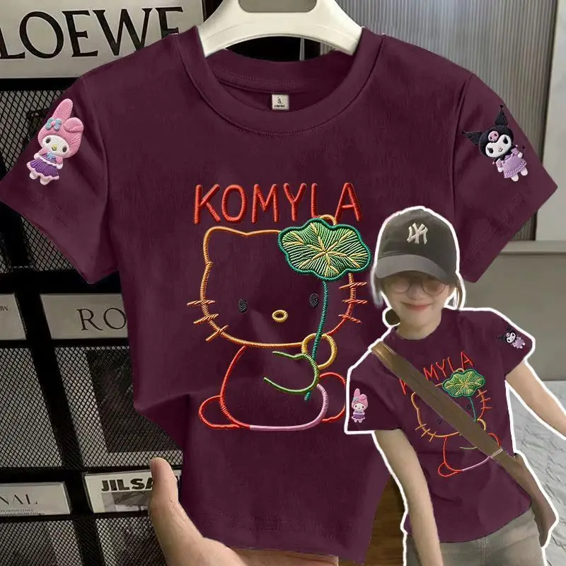 Summer New Cartoon Kitty Cat Imitation Embroidery Printed Street Casual Shoulder Short Sleeved T-shirt
Summer New Cartoon Kitty Cat Imitation Embroidery Printed Street Casual Shoulder Short Sleeved T-shirt