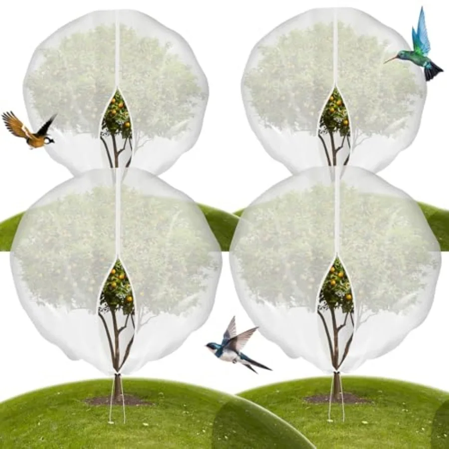 4-Pack 10 * 10FT Large Fruit Tree Netting with Drawstring and Zipper Garden Netting for Garden Protection Insect Bird Netting f
4-Pack 10 * 10FT Large Fruit Tree Netting with Drawstring and Zipper Garden Netting for Garden Protection Insect Bird Netting f