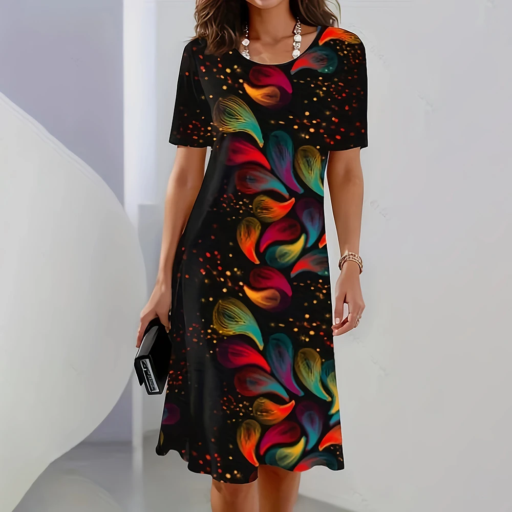 Fashion Summer Dresses 2024 New Women's Short Sleeves Dresses Casual Loose Women Clothing Street Trend A-line Skirt Pullover
Fashion Summer Dresses 2024 New Women's Short Sleeves Dresses Casual Loose Women Clothing Street Trend A-line Skirt Pullover