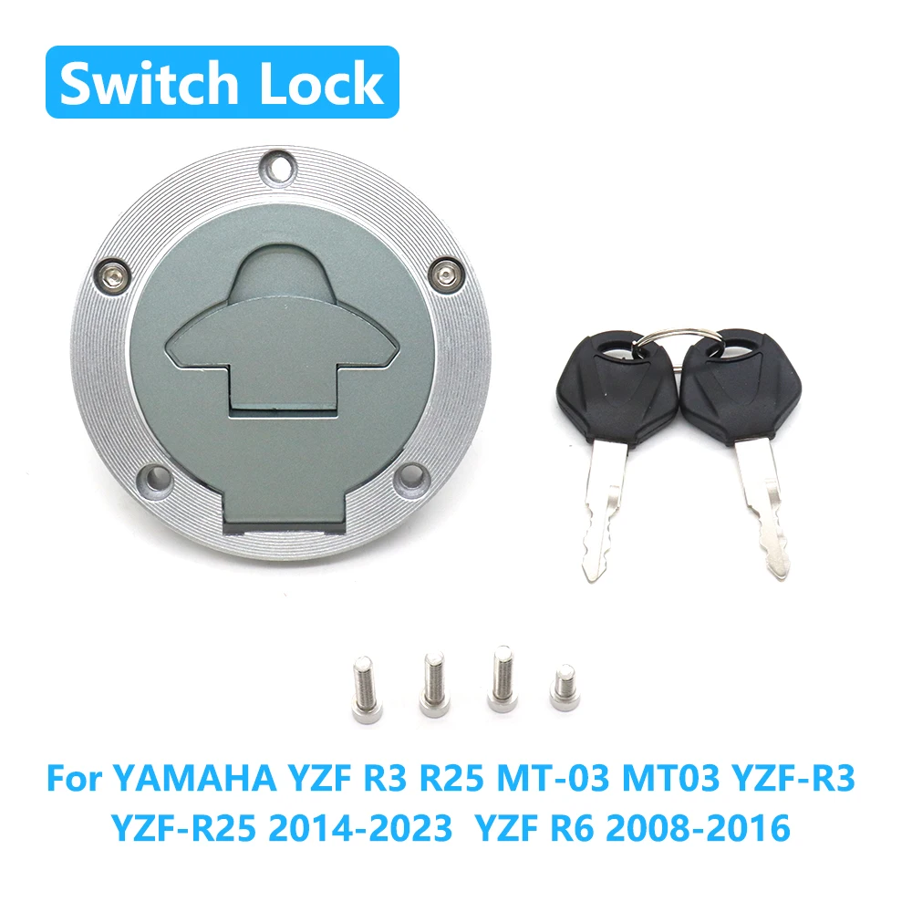 Motorcycle Fuel Gas Tank Cap Cover Keys For YAMAHA YZF R3 R25 MT-03 MT03 YZF-R3 YZF-R25 2014-2023 YZF R6 YZF-R6 2008-2016