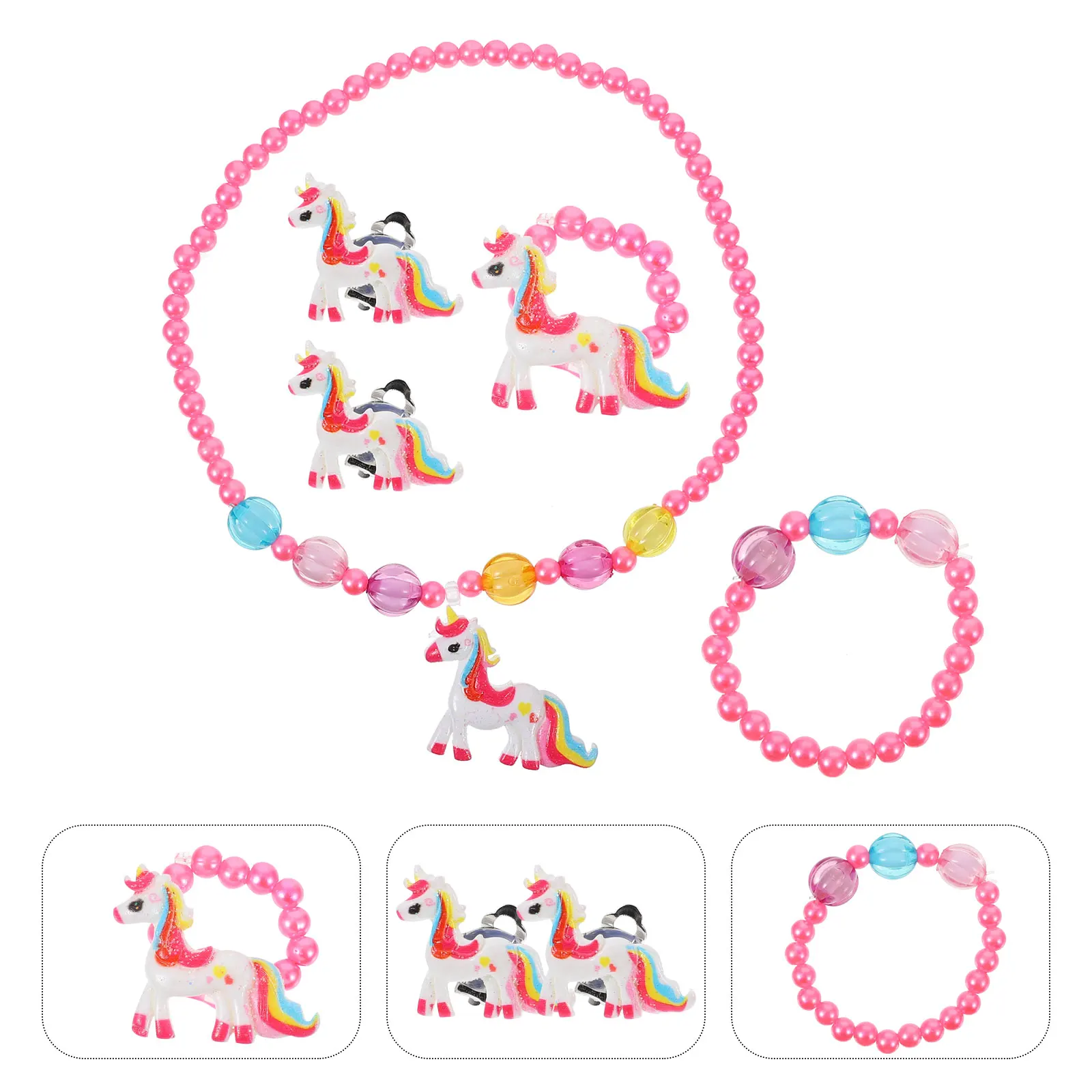 Children's Jewelry Set Kid Ring Girl Earring Earrings for Kids Necklace Bracelet Acrylic Unicorn Kit Toddler The
Children's Jewelry Set Kid Ring Girl Earring Earrings for Kids Necklace Bracelet Acrylic Unicorn Kit Toddler The