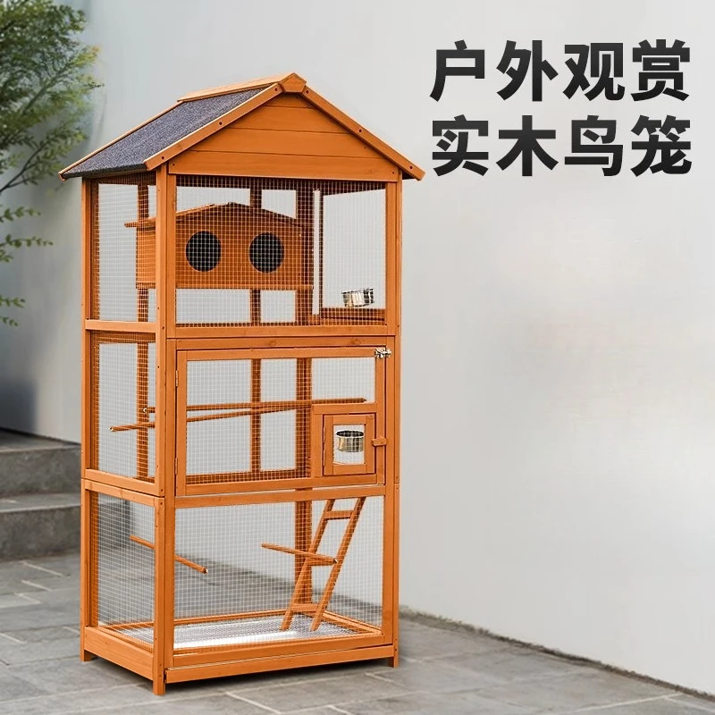 Outdoor parrot cage bird cage large luxury wooden rainproof large new bird cage pigeon thrush starling villa
Outdoor parrot cage bird cage large luxury wooden rainproof large new bird cage pigeon thrush starling villa