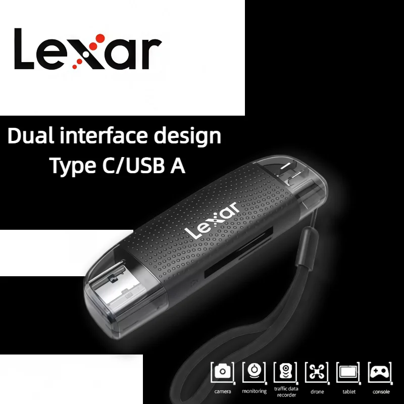 Lexar Dual-Slot USB-A USB-C Reader Up to 205Mb/s USB 3.2 SD Card Reader and Micro SD Card Reader for Computer
Lexar Dual-Slot USB-A USB-C Reader Up to 205Mb/s USB 3.2 SD Card Reader and Micro SD Card Reader for Computer
