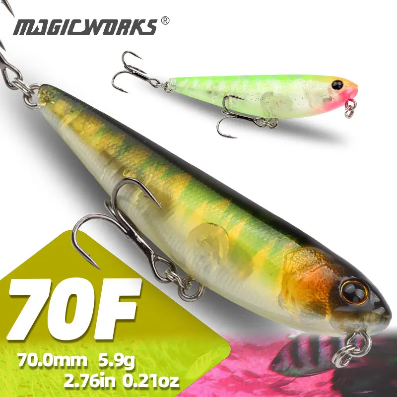 Magic Works Floating Pencil Fishing Lure 70mm 5.9g Hard Baits Walk The Dog Pike Trout Pencil Topwater Artificial Fishing Bait
Magic Works Floating Pencil Fishing Lure 70mm 5.9g Hard Baits Walk The Dog Pike Trout Pencil Topwater Artificial Fishing Bait