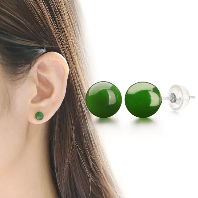 Jade Earrings with Certificate of Authenticity 8mm Beads Jasper Stud Earrings for Women Ancient Style 925 Silver Inlaid Hetian J
Jade Earrings with Certificate of Authenticity 8mm Beads Jasper Stud Earrings for Women Ancient Style 925 Silver Inlaid Hetian J