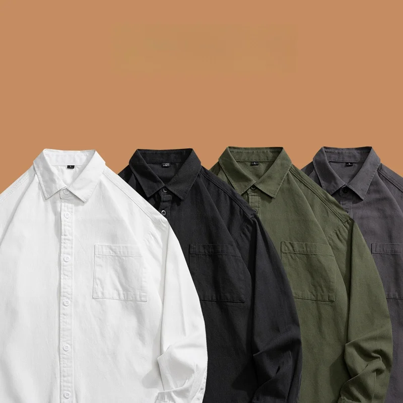 Japanese Sle Pure Cotton Long Sve Men's irt Casual Basic Layering Workwear Jaet Autumn Season Faionable Youth
Japanese Sle Pure Cotton Long Sve Men's irt Casual Basic Layering Workwear Jaet Autumn Season Faionable Youth
