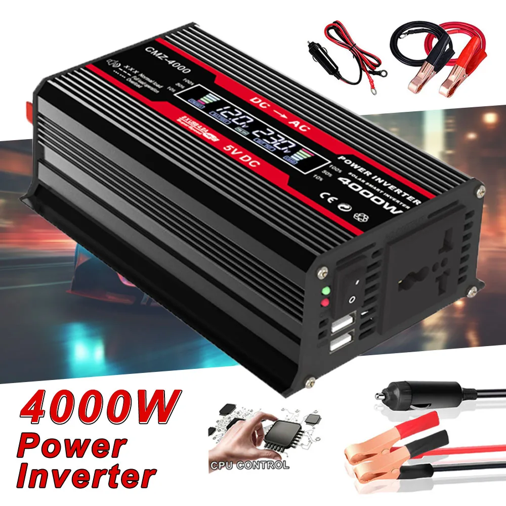4000W 50Hz Converter DC 12V to AC 110V 220V Voltage Modified Solar Car Inverters Sine Wave Inverter Multiple Protection
4000W 50Hz Converter DC 12V to AC 110V 220V Voltage Modified Solar Car Inverters Sine Wave Inverter Multiple Protection