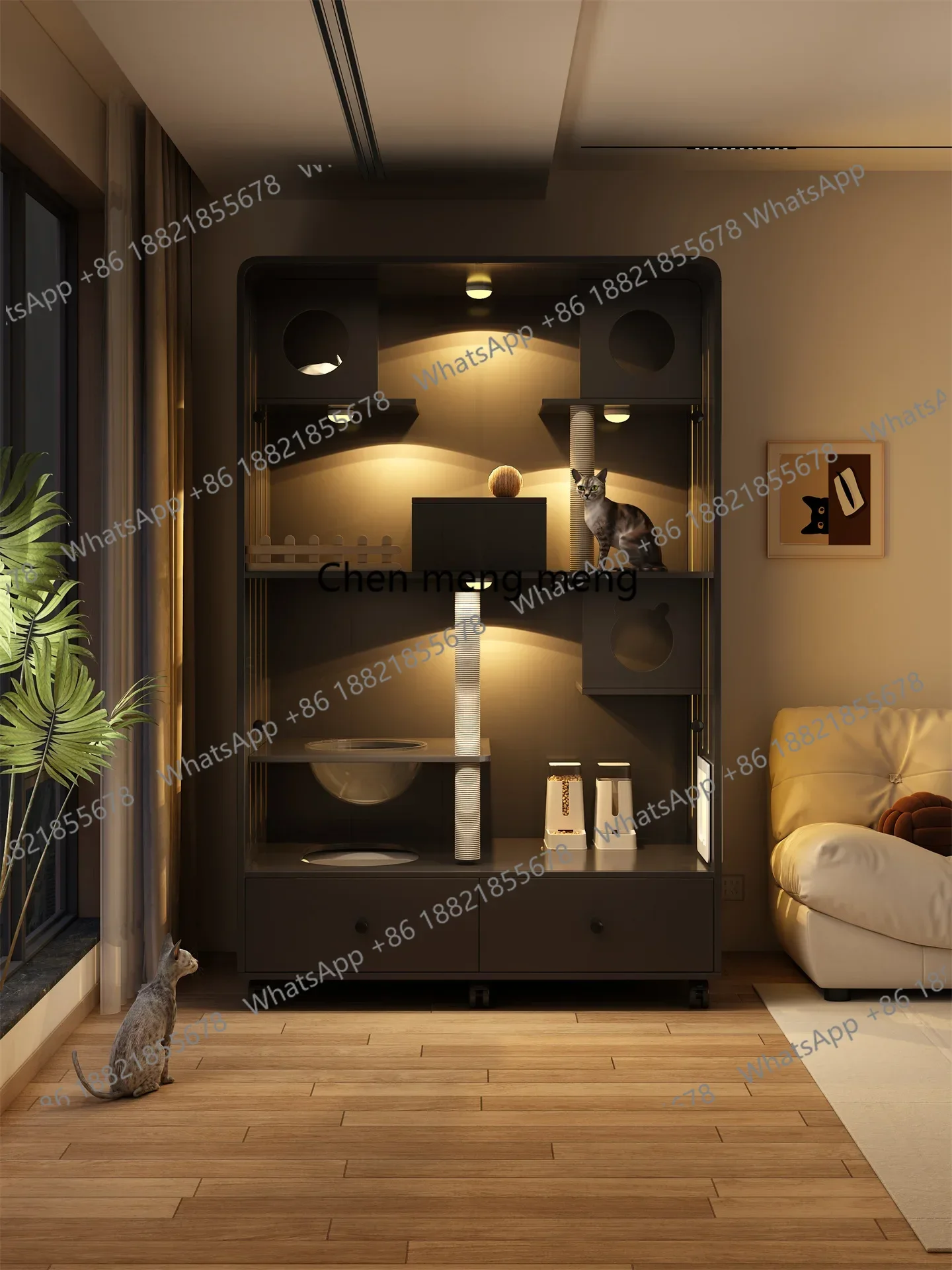 Solid wood cat cage household with toilet integrated cat cabinet
Solid wood cat cage household with toilet integrated cat cabinet