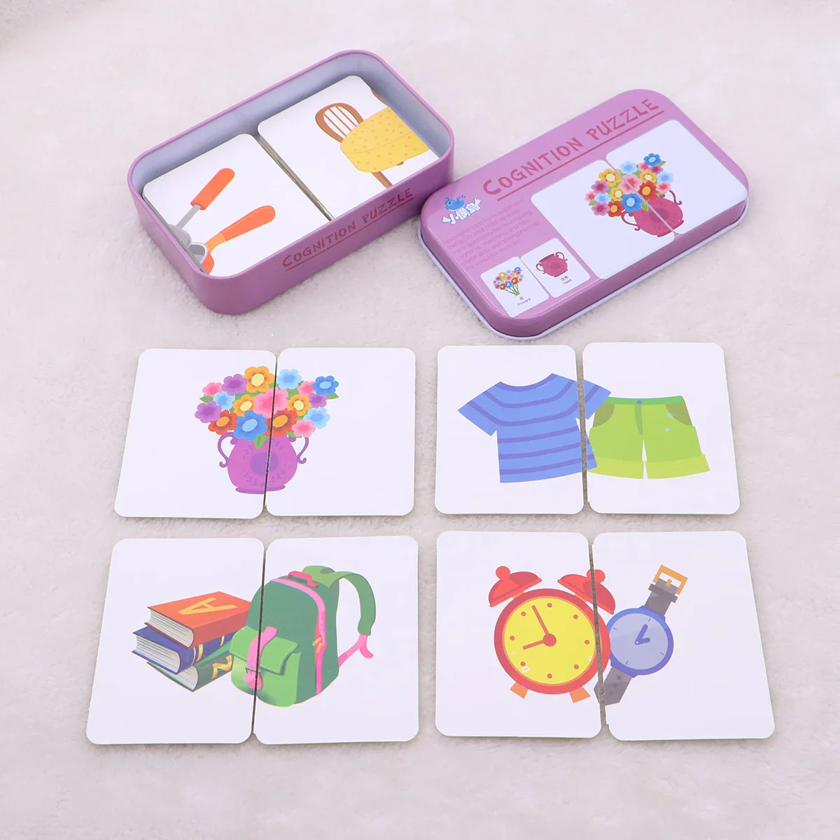 32 Pcs Flashcards Kid Puzzles Kids for Toddlers Jigsaw Learning Cognition Tin Box
32 Pcs Flashcards Kid Puzzles Kids for Toddlers Jigsaw Learning Cognition Tin Box