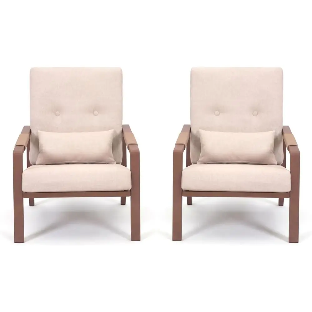 2-Piece Beige Outdoor Single Chair Set with Washable High-Resiliency Cushions
2-Piece Beige Outdoor Single Chair Set with Washable High-Resiliency Cushions