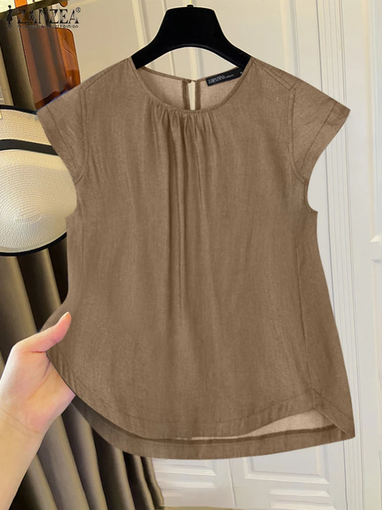 ZANZEA Women Tops Blouses Fashion Summer Short Sleeve 2025 Elegant O-Neck Casual Shirts Loose Solid Holiday Blusas Femininas
ZANZEA Women Tops Blouses Fashion Summer Short Sleeve 2025 Elegant O-Neck Casual Shirts Loose Solid Holiday Blusas Femininas