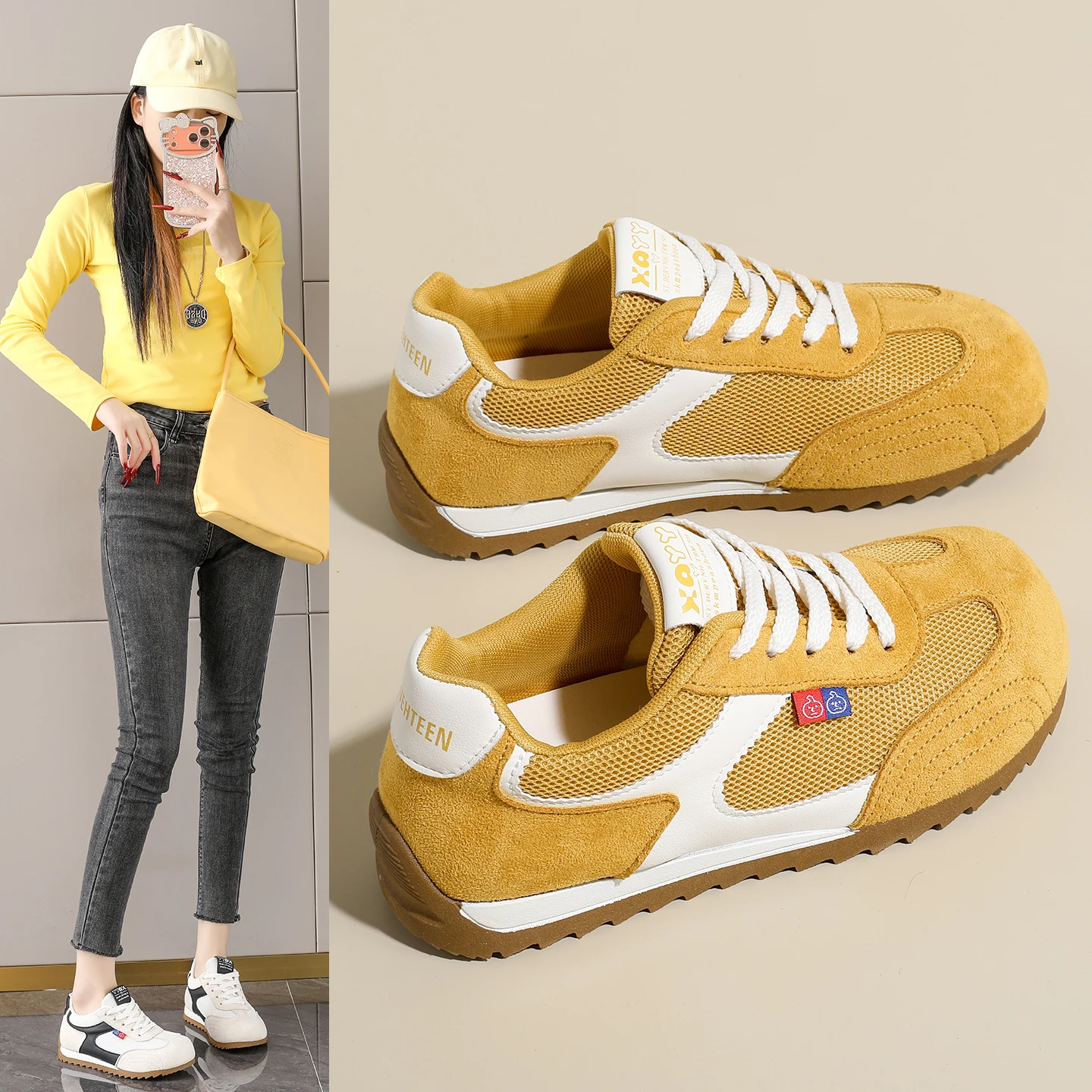Women's 2026 Spring Summer Fashion Color Block German Trainers All-Match Breathable Mesh Shoes Lace-Up Casual Sneakers
Women's 2026 Spring Summer Fashion Color Block German Trainers All-Match Breathable Mesh Shoes Lace-Up Casual Sneakers