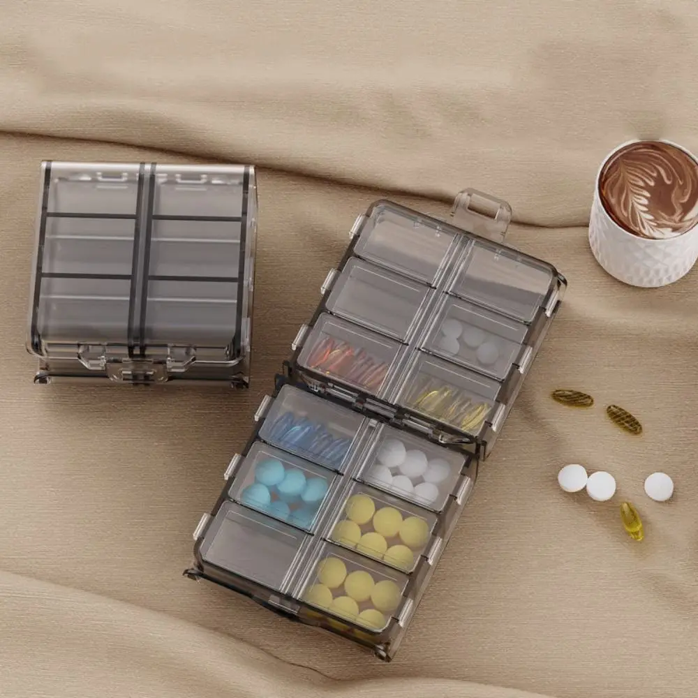 12 Grids Pill Dispenser Box Double Layer Sealed Medicine Storage Containers Compact Clear Foldable Pill Cases Camping Equipment
12 Grids Pill Dispenser Box Double Layer Sealed Medicine Storage Containers Compact Clear Foldable Pill Cases Camping Equipment