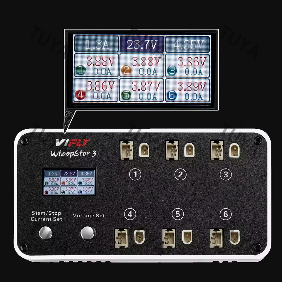 Зарядное устройство-разрядник WhoopStor 3 V3 на 6 портов для LiPo аккумуляторов 1S с функцией хранения данных для FPV Tinywhoop 4.2V 4.35V BT2.0 PH2.0
Зарядное устройство-разрядник WhoopStor 3 V3 на 6 портов для LiPo аккумуляторов 1S с функцией хранения данных для FPV Tinywhoop 4.2V 4.35V BT2.0 PH2.0