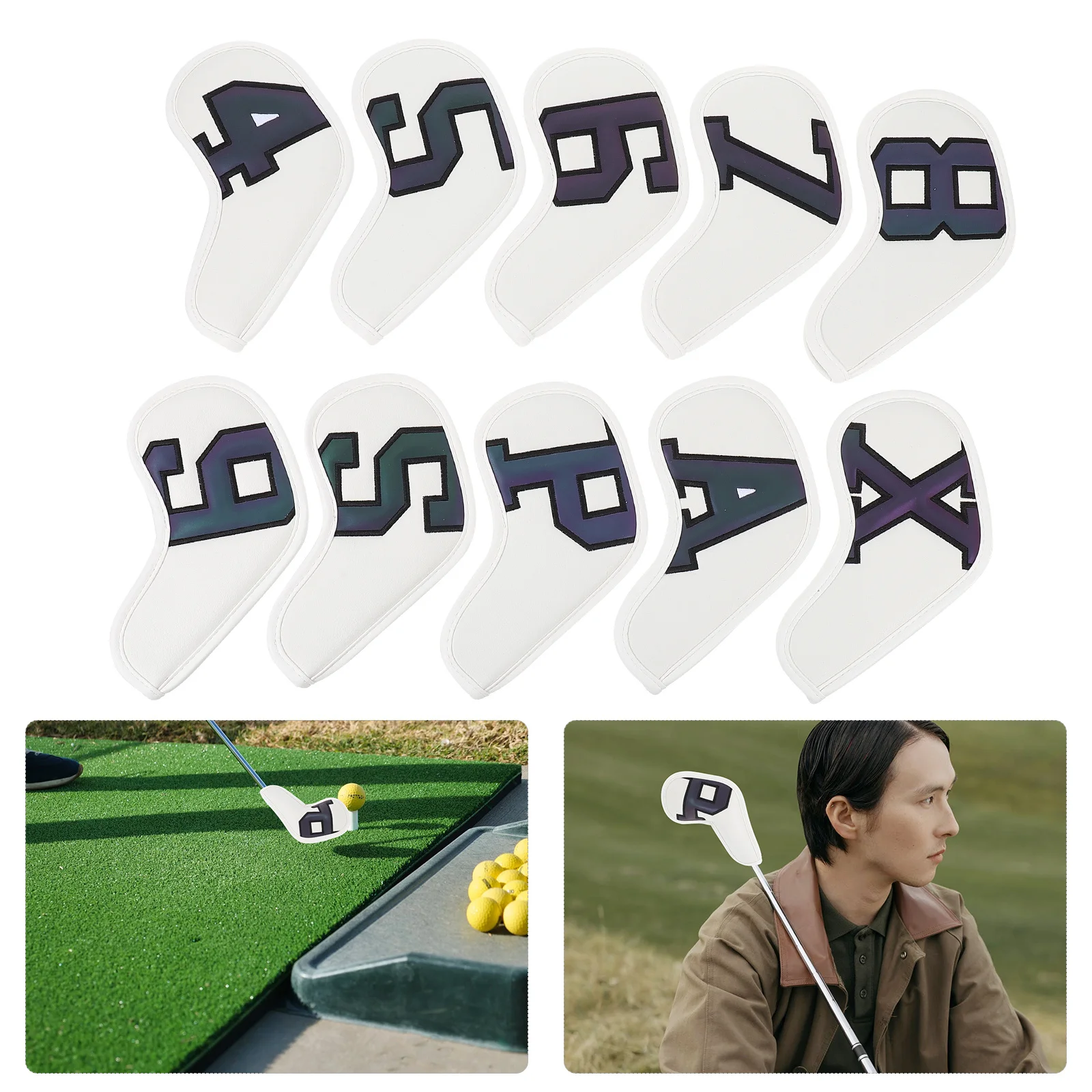 10Pcs Golf Iron Club Covers Simple Durable PU Club Head Sleeve Golf Accessories Putter Protector for Golfers Golfs Putter Cover 
10Pcs Golf Iron Club Covers Simple Durable PU Club Head Sleeve Golf Accessories Putter Protector for Golfers Golfs Putter Cover