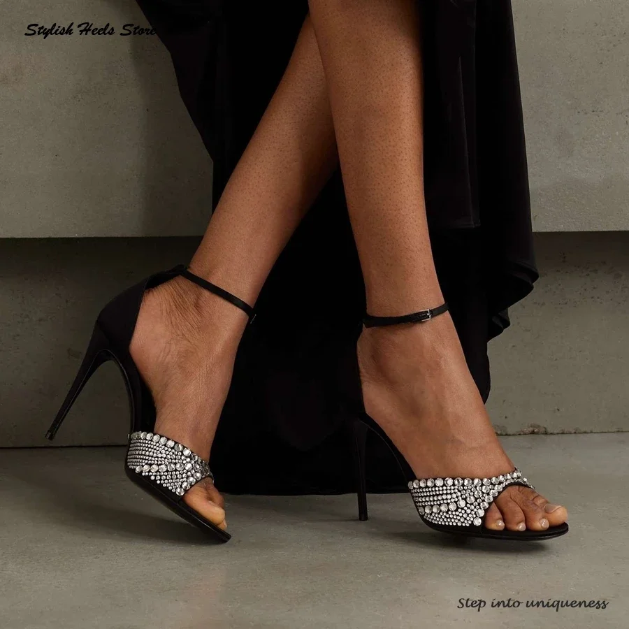 Crystal-embellished Satin Sandals Round Open Toe Thin Heels Party Wedding Women's Shoes Summer Elegant Buckle Strap Stilettos
Crystal-embellished Satin Sandals Round Open Toe Thin Heels Party Wedding Women's Shoes Summer Elegant Buckle Strap Stilettos