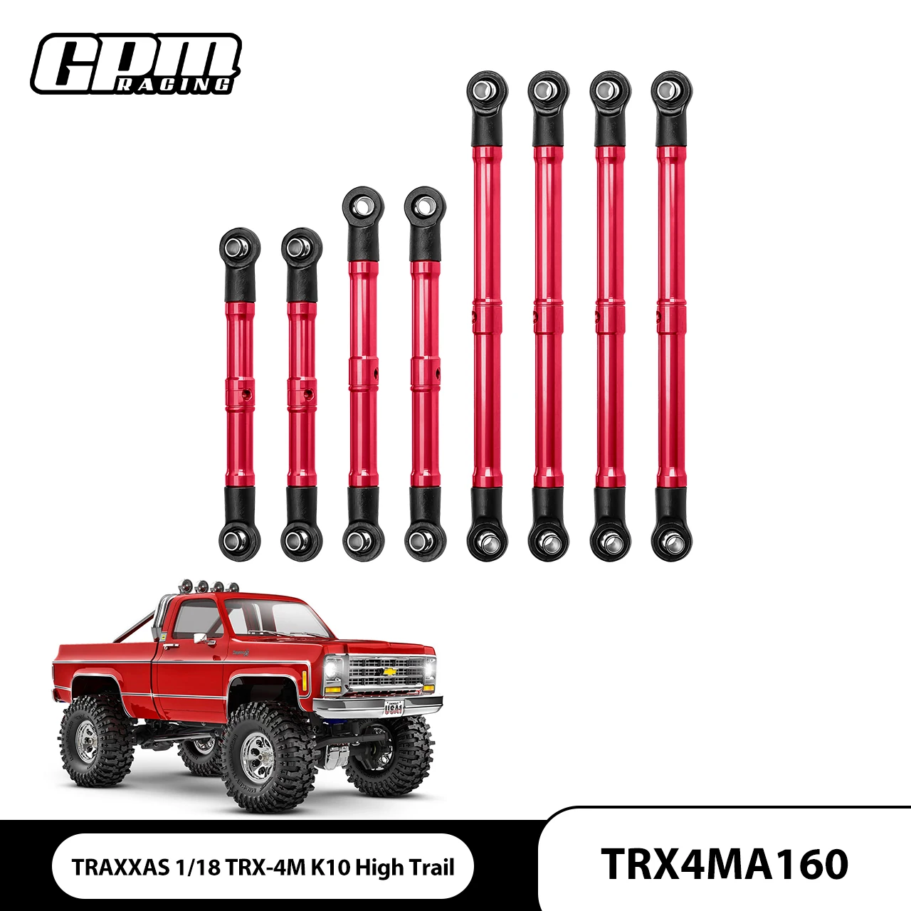 GPM Alloy 6061 Suspension Link Set For TRAXXAS 1/18 TRX-4M K10 High Trail 97064-1
GPM Alloy 6061 Suspension Link Set For TRAXXAS 1/18 TRX-4M K10 High Trail 97064-1
