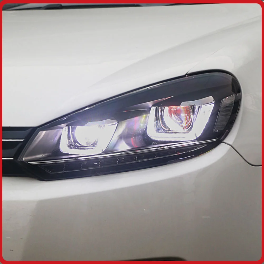 Car Front Lamps For VW Golf 6 2009-2012 Headlights Assembly Upgrade LED Demon Eyes Style Streamer Turn Light Dual U
Car Front Lamps For VW Golf 6 2009-2012 Headlights Assembly Upgrade LED Demon Eyes Style Streamer Turn Light Dual U