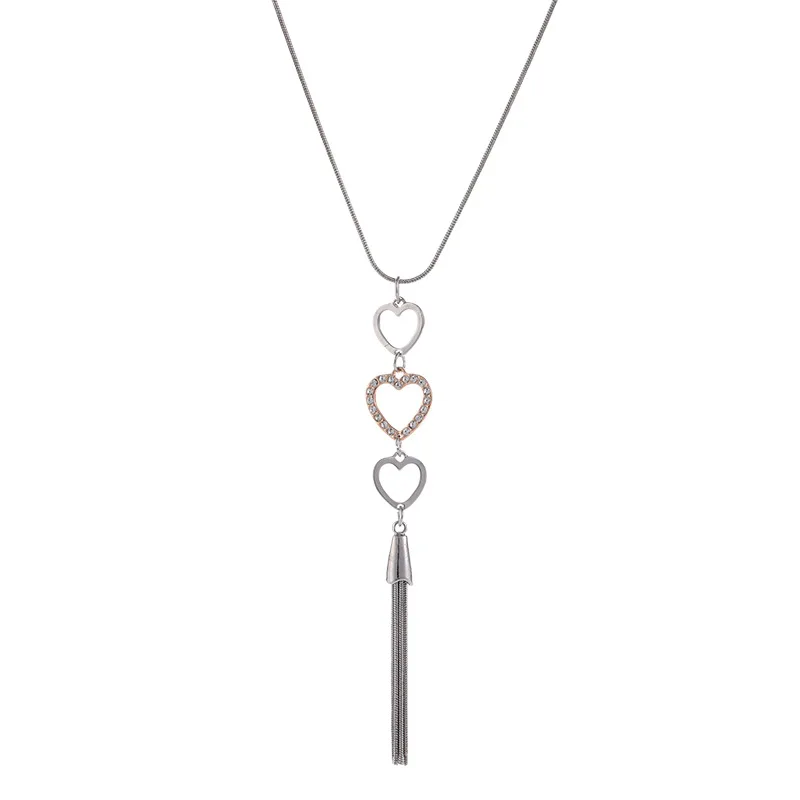 Kaseakia Sweater Chain Fashion Geometric Love Heart Fringed Metal Long Necklace for Women
Kaseakia Sweater Chain Fashion Geometric Love Heart Fringed Metal Long Necklace for Women
