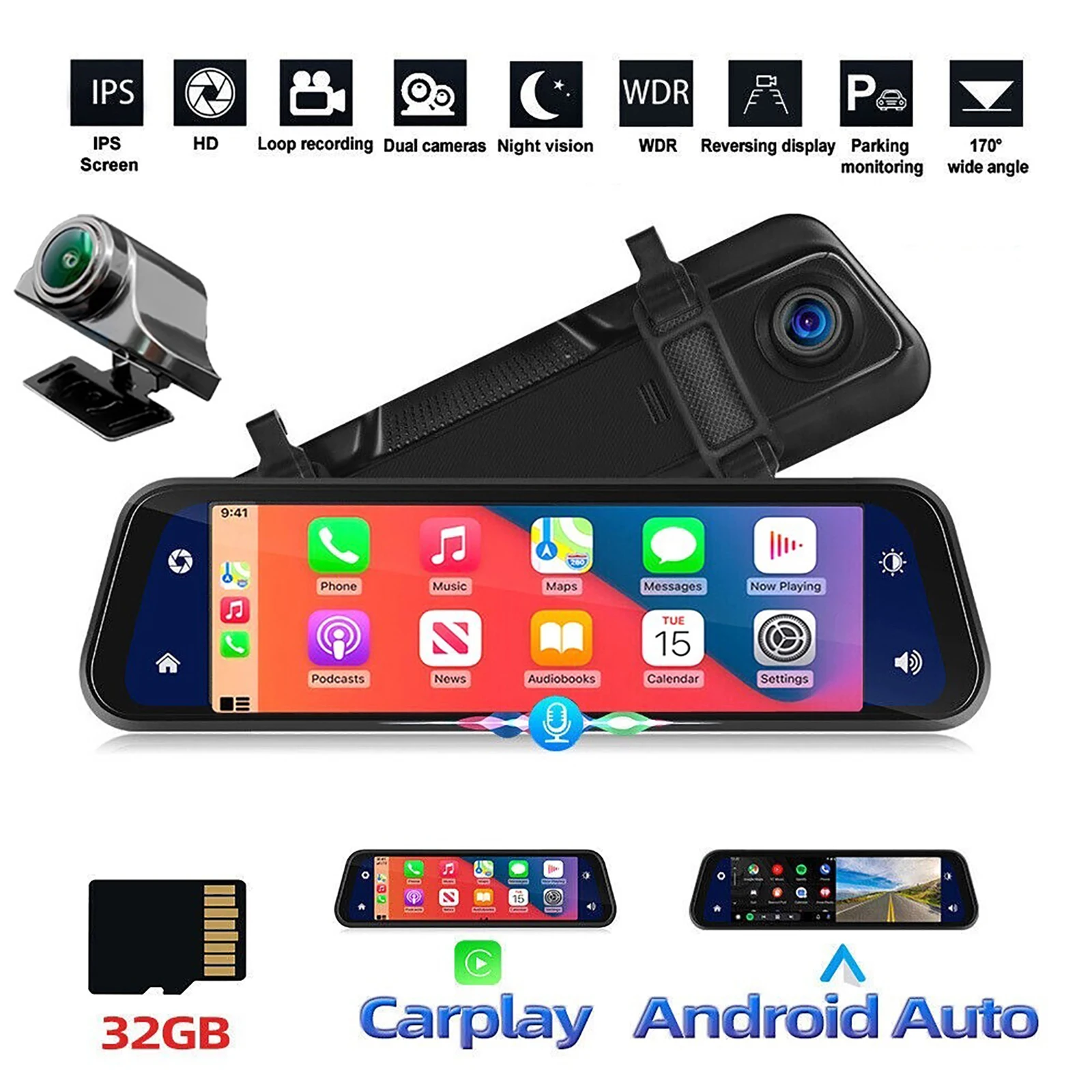 Lastbus HD 1080P 9.66 Inch Dash Cam Rearview Mirror DVR Recorder Dual Lens Touch Screen With Wireless Carplay Android Auto
Lastbus HD 1080P 9.66 Inch Dash Cam Rearview Mirror DVR Recorder Dual Lens Touch Screen With Wireless Carplay Android Auto