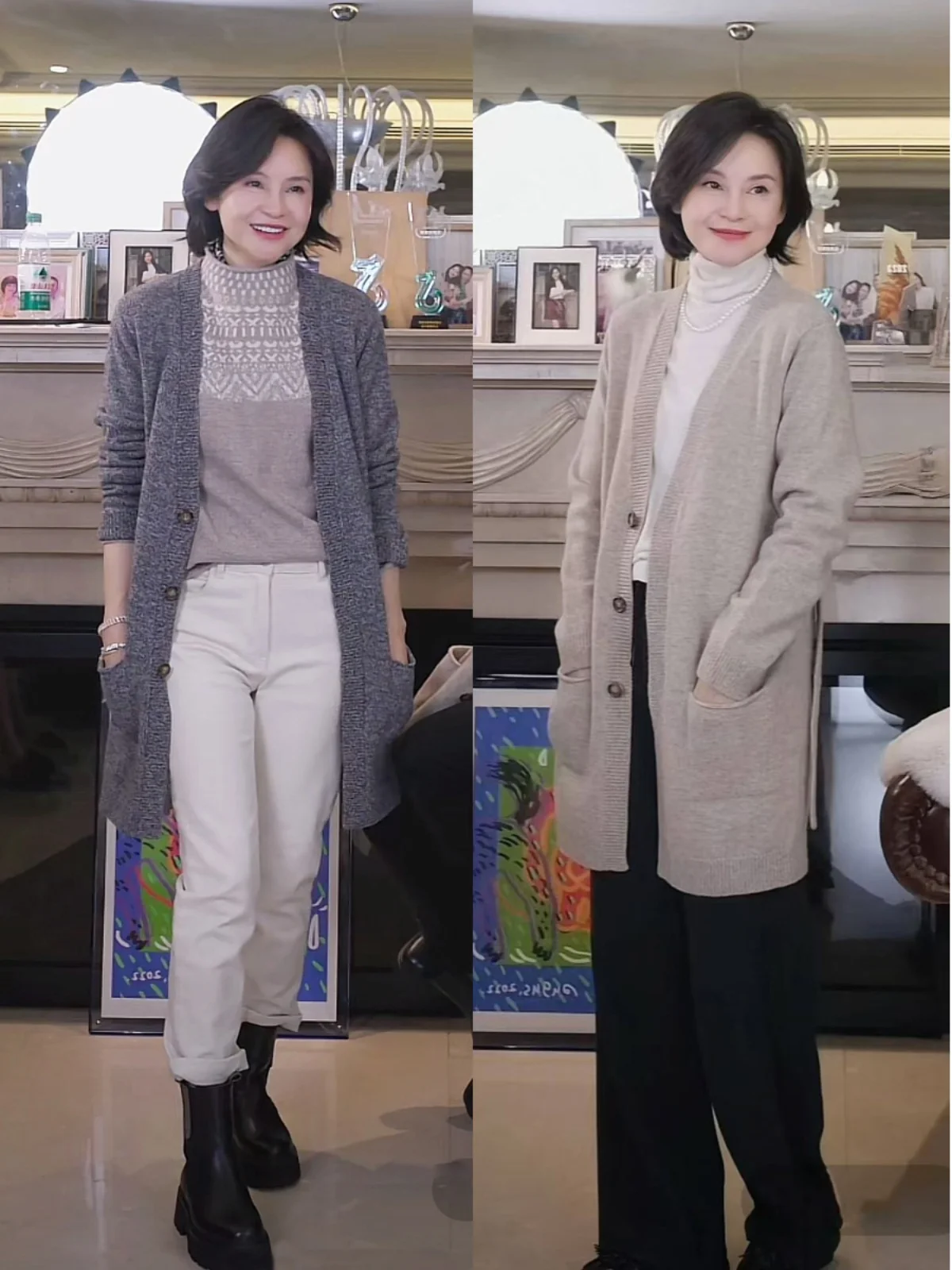 Свободный вязаный шерстяной свитер с поясом, имитация двухслойности, для женщин, средней длины, кардиган, зимняя одежда
Свободный вязаный шерстяной свитер с поясом, имитация двухслойности, для женщин, средней длины, кардиган, зимняя одежда