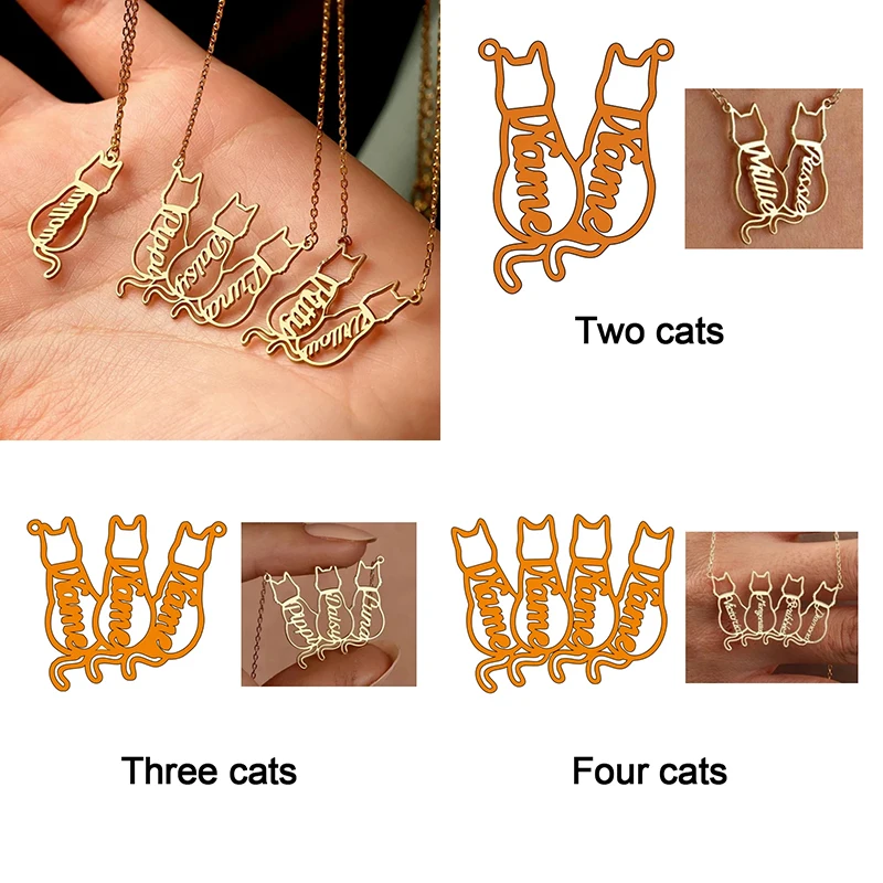 WLP Fashion Cat Shape Custom Name Necklace Women Stainless Steel Personalized Text Birthday Family Animal Choker Jewelry Gift
WLP Fashion Cat Shape Custom Name Necklace Women Stainless Steel Personalized Text Birthday Family Animal Choker Jewelry Gift