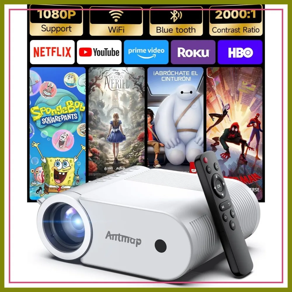 Mini Projector with WiFi and Bluetooth, 400 ANSI, Native 1080P, 200" Display, Portable for Home and Outdoor
Mini Projector with WiFi and Bluetooth, 400 ANSI, Native 1080P, 200" Display, Portable for Home and Outdoor