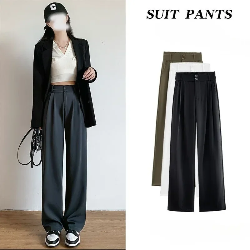 Tall Person Black Suit Pants for Women's Spring Summer High-waisted Drape High-end Style Straight-leg Small-sized Wide-leg Pants
Tall Person Black Suit Pants for Women's Spring Summer High-waisted Drape High-end Style Straight-leg Small-sized Wide-leg Pants