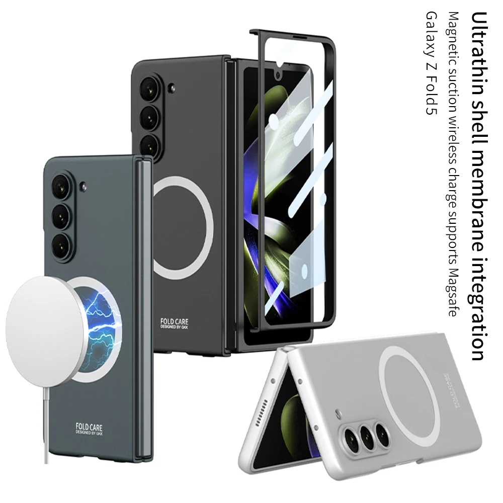 Ультратонкий защитный чехол со встроенной пленкой для Samsung Galaxy Z Fold 5, складной магнитный чехол для телефона с беспроводной зарядкой
Ультратонкий защитный чехол со встроенной пленкой для Samsung Galaxy Z Fold 5, складной магнитный чехол для телефона с беспроводной зарядкой