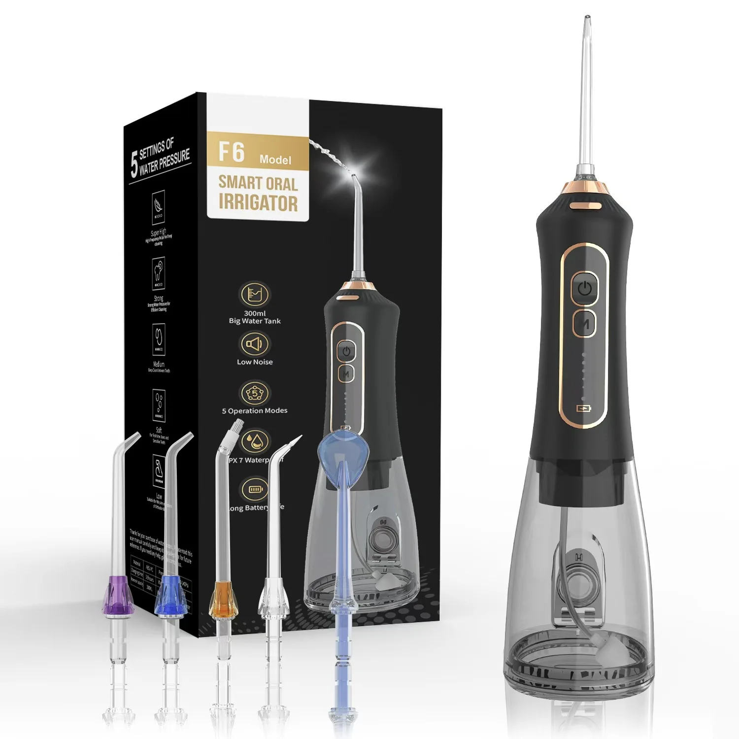 F6 Portable Dental Teeth Cleaning Waterpick Smart Water Flosser Cordless Ipx7 Waterproof Oral Irrigator Water Flosser Pick
F6 Portable Dental Teeth Cleaning Waterpick Smart Water Flosser Cordless Ipx7 Waterproof Oral Irrigator Water Flosser Pick