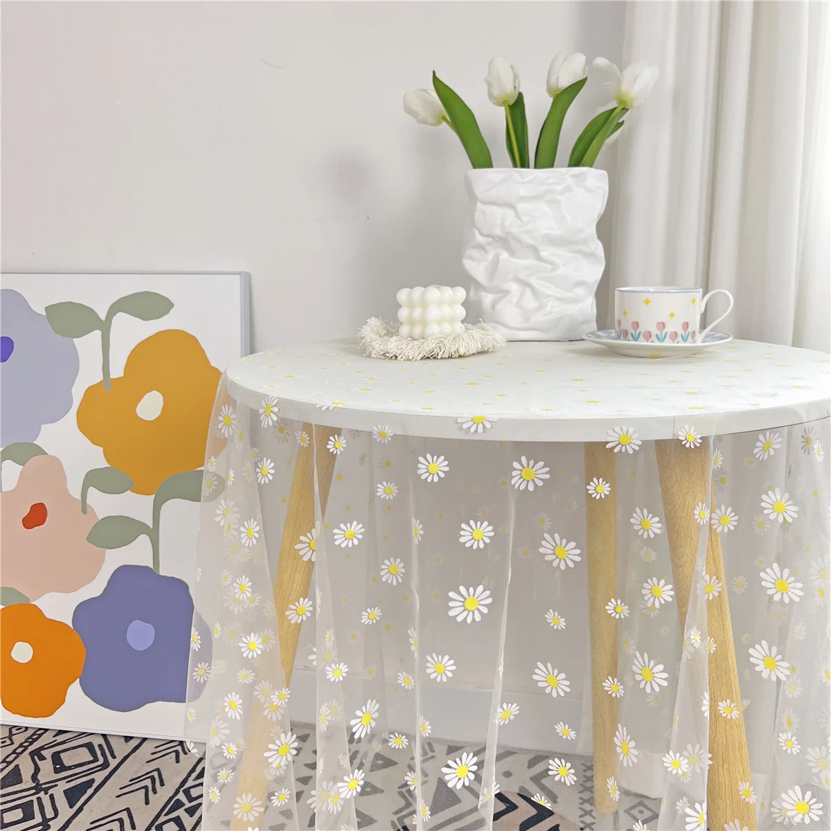 Korean Style Small Daisy Floral Yarn Lace Tablecloth Luxury Decoration,Balcony Round Table Cover For Kitchen Wedding Dining Room
Korean Style Small Daisy Floral Yarn Lace Tablecloth Luxury Decoration,Balcony Round Table Cover For Kitchen Wedding Dining Room