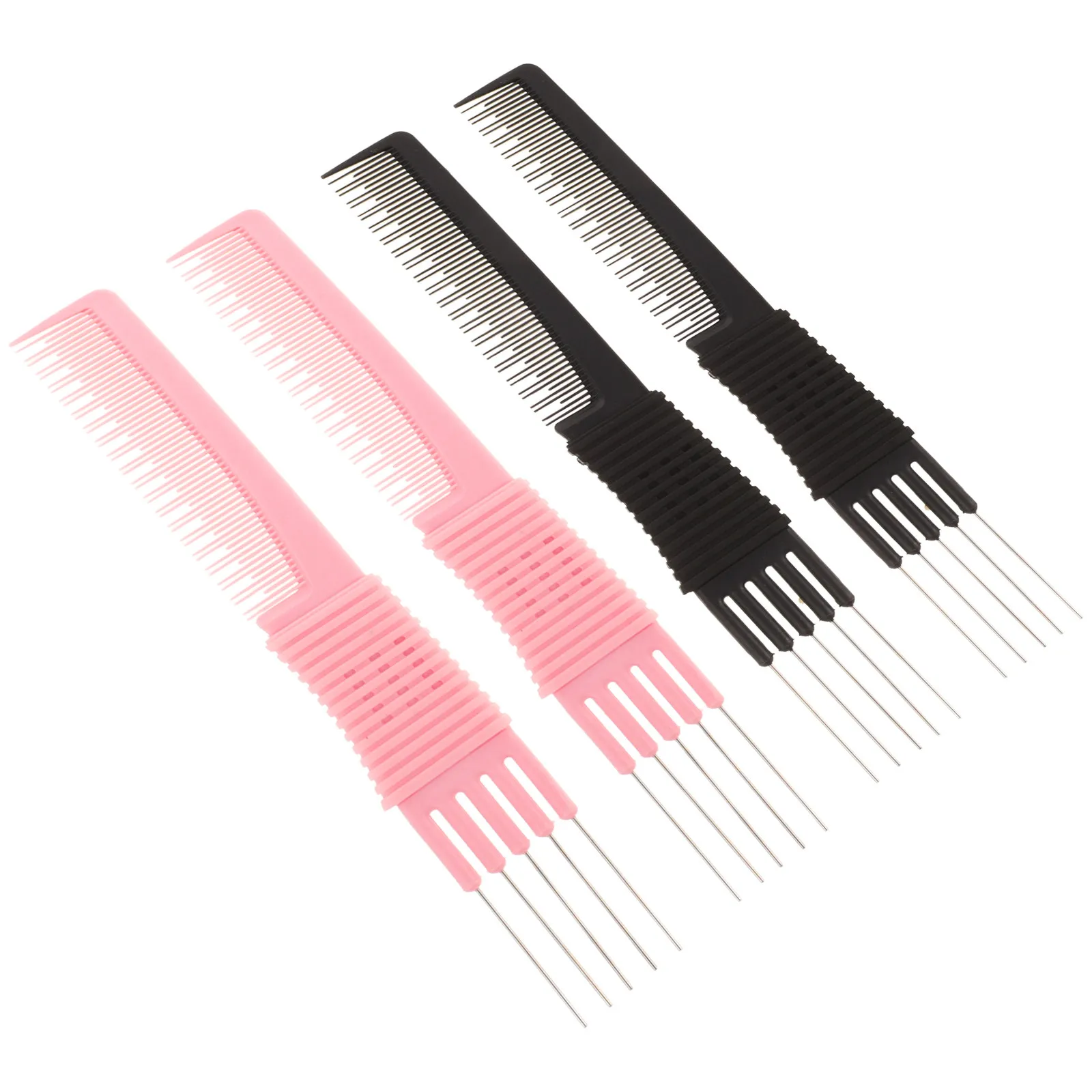 4Pcs Guiding Massage Combs Hair Styling Set Carbon Fiber Metal Teasing Clip Combs Pintail Comb Volume Hair Tools Professional
4Pcs Guiding Massage Combs Hair Styling Set Carbon Fiber Metal Teasing Clip Combs Pintail Comb Volume Hair Tools Professional