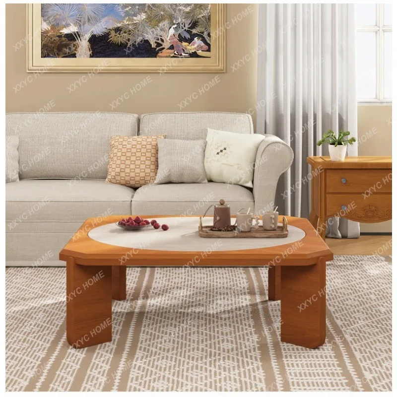 SLP retro medieval teak veneer round coffee table modern simple
SLP retro medieval teak veneer round coffee table modern simple