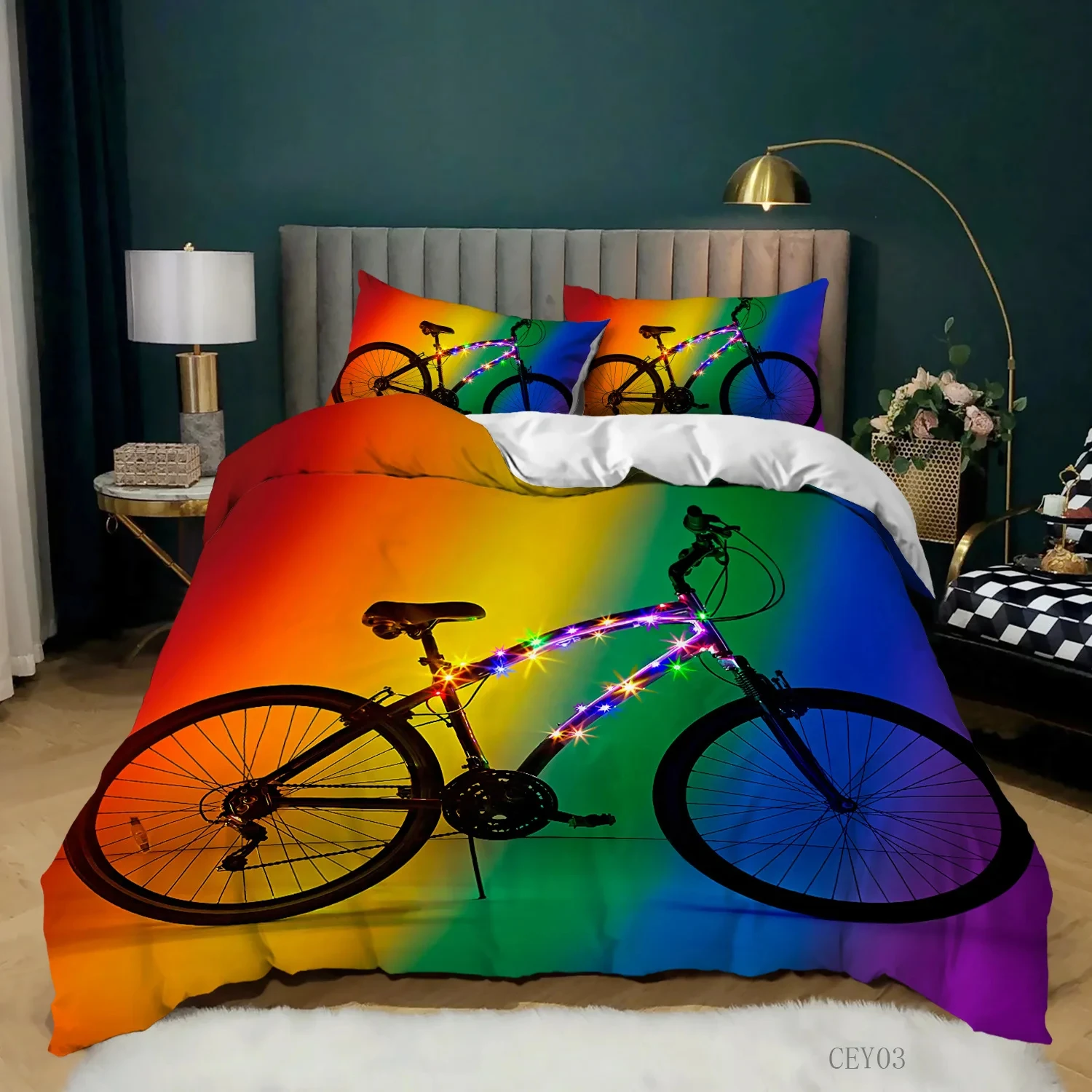 Bicycle Duvet Cover Set,Bike Sketch Artwork, Decorative 3 Piece Bedding Set with 2 Pillow Shams,Queen King Size with Quilt Cover
Bicycle Duvet Cover Set,Bike Sketch Artwork, Decorative 3 Piece Bedding Set with 2 Pillow Shams,Queen King Size with Quilt Cover