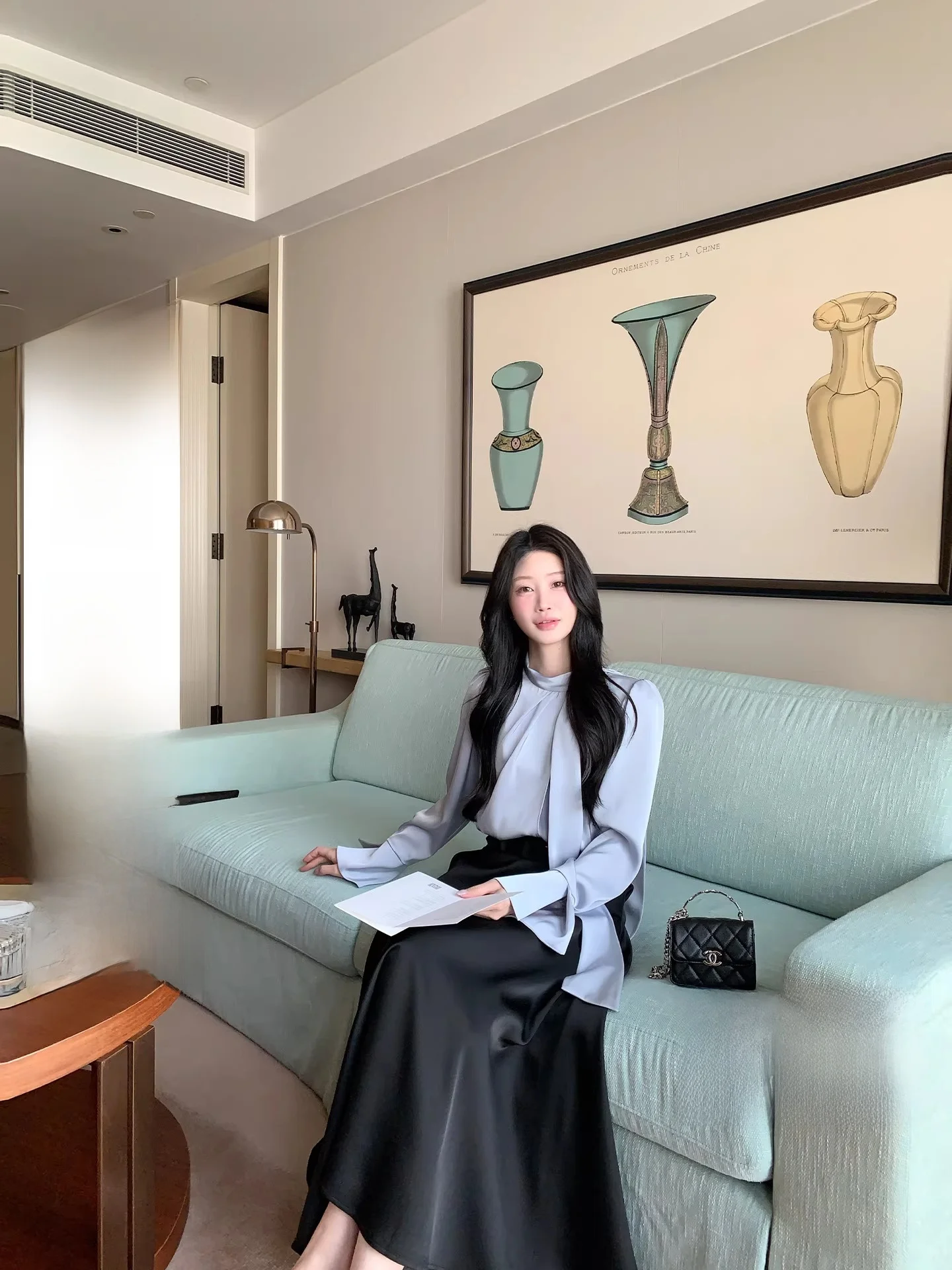 JeJuna Mist Blue Dinner irt with Sa Acetate Satin f Skirt Belt Pearl Blue Faionable Women's Spring Casual Outfit Set
JeJuna Mist Blue Dinner irt with Sa Acetate Satin f Skirt Belt Pearl Blue Faionable Women's Spring Casual Outfit Set