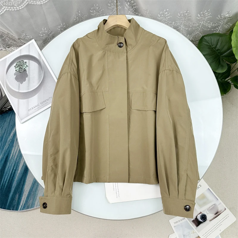 Casual Loose Long Sleeve Stand Collar Windbreaker Short Length Zipper Closure Color Commute Style Small Size Friendly J...
Casual Loose Long Sleeve Stand Collar Windbreaker Short Length Zipper Closure Color Commute Style Small Size Friendly J...