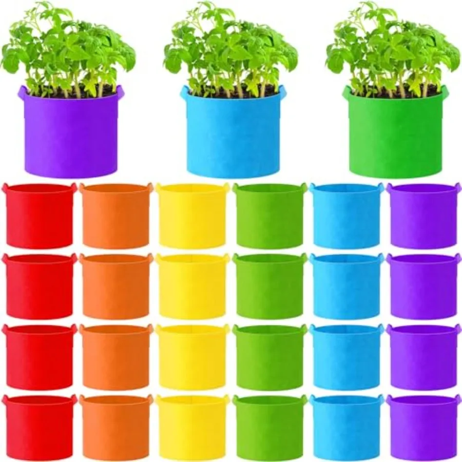 Pcs Multicolor Plant Grow Bags Large Grow Bags Fabric Planter Thickened Non Woven Fabric Pots with Handles for Indoor Outdoor G
Pcs Multicolor Plant Grow Bags Large Grow Bags Fabric Planter Thickened Non Woven Fabric Pots with Handles for Indoor Outdoor G