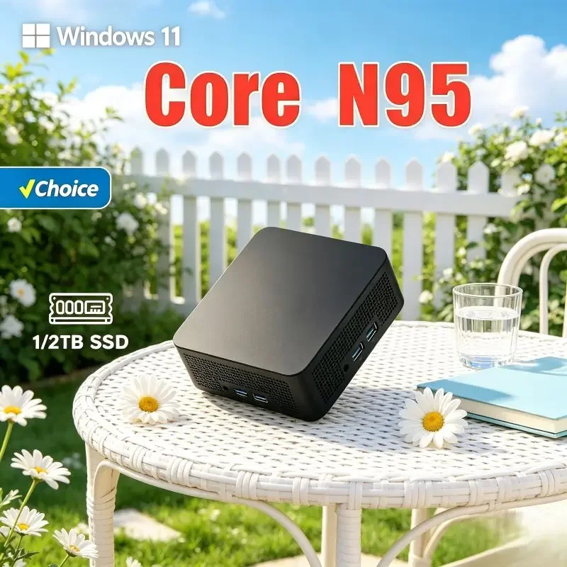 Low Heat Core N95 Mini PC, 16GB SSD,1TB,2TB, Preinstalled Win11, WiFi6 Wireless, 4K for Family Streaming and Light Office Jobs
Low Heat Core N95 Mini PC, 16GB SSD,1TB,2TB, Preinstalled Win11, WiFi6 Wireless, 4K for Family Streaming and Light Office Jobs