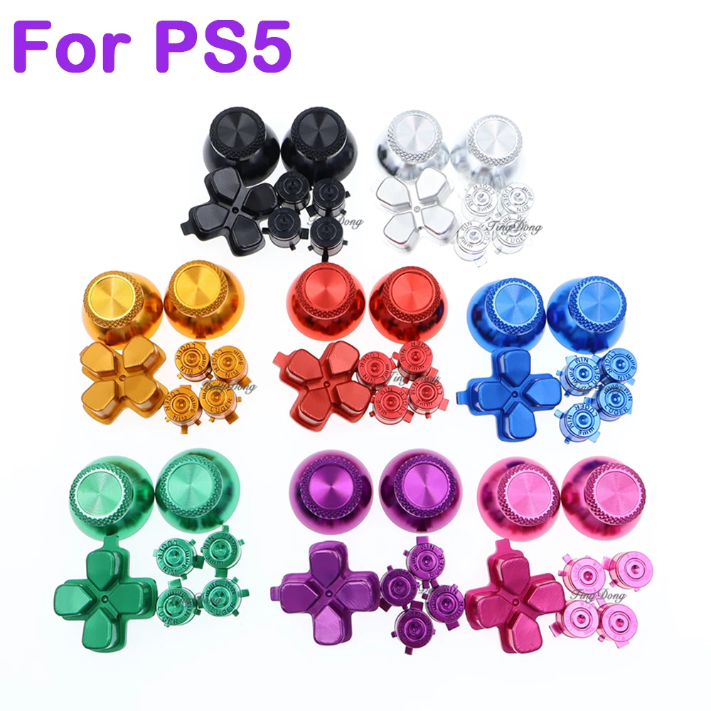 1set Metal Aluminum Buttons Thumbsticks Analog Grips & Action Bullet Buttons & Cross Direction D-pad Keys For PS5 Controller
1set Metal Aluminum Buttons Thumbsticks Analog Grips & Action Bullet Buttons & Cross Direction D-pad Keys For PS5 Controller