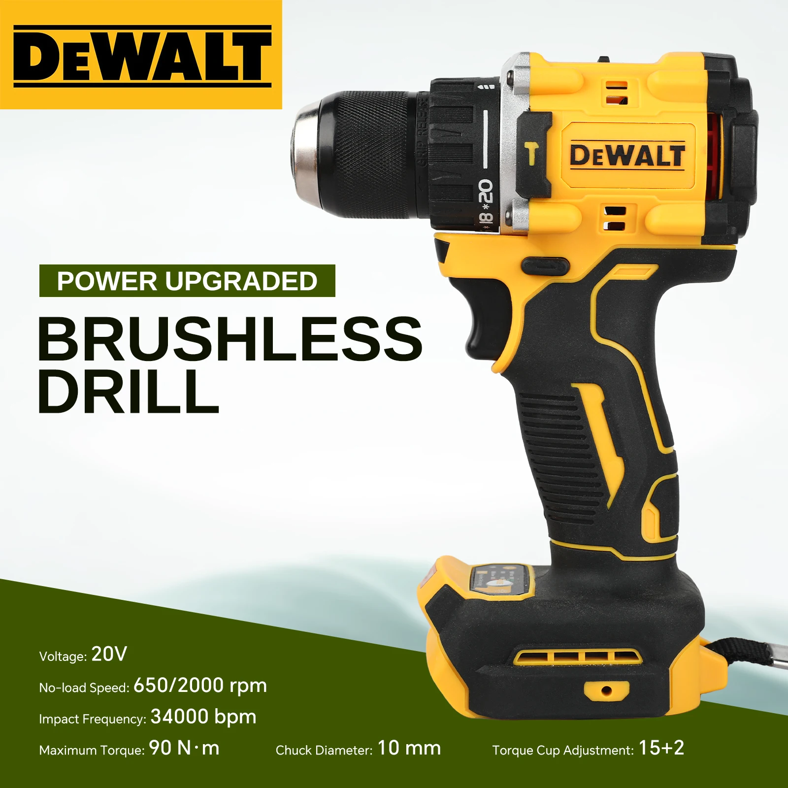 DEWALT Lithium Battery 20V Rechargeable Brushless Compact Electric Screwdriver Hand Drill Impact Drill DCD805
DEWALT Lithium Battery 20V Rechargeable Brushless Compact Electric Screwdriver Hand Drill Impact Drill DCD805